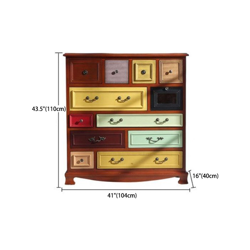 Nautical Bedroom Storage Chest Wooden Vertical Chest with 12 Drawers