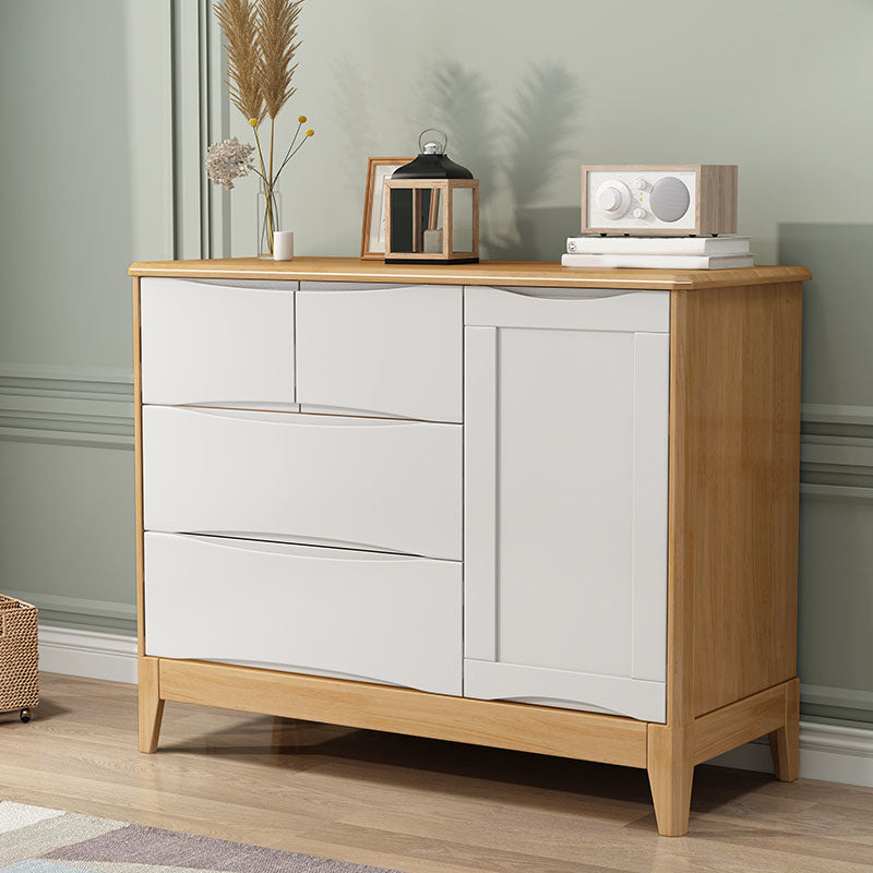 Contemporary Chest Bedroom Rubber Wood Storage Chest with Drawers