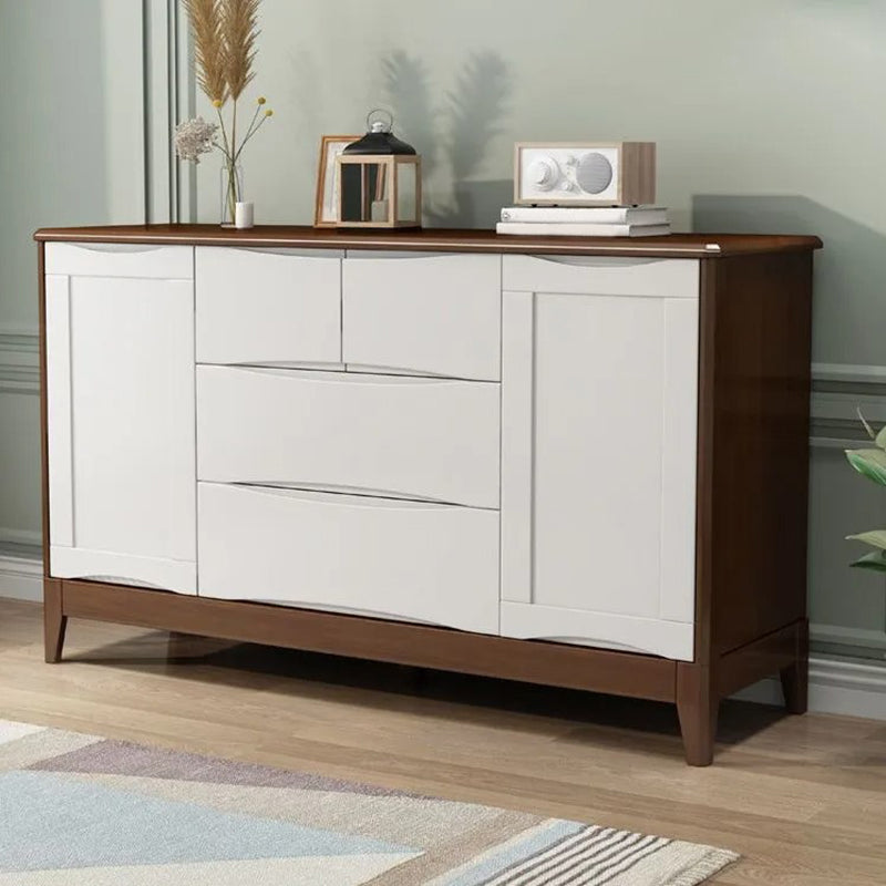 Contemporary Chest Bedroom Rubber Wood Storage Chest with Drawers