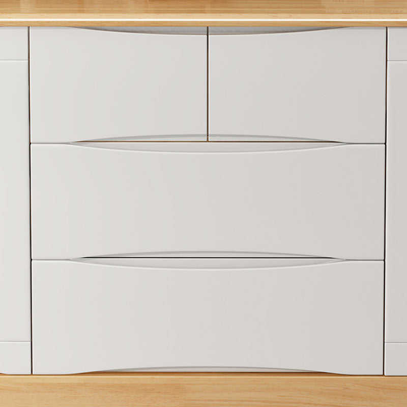 Contemporary Chest Bedroom Rubber Wood Storage Chest with Drawers