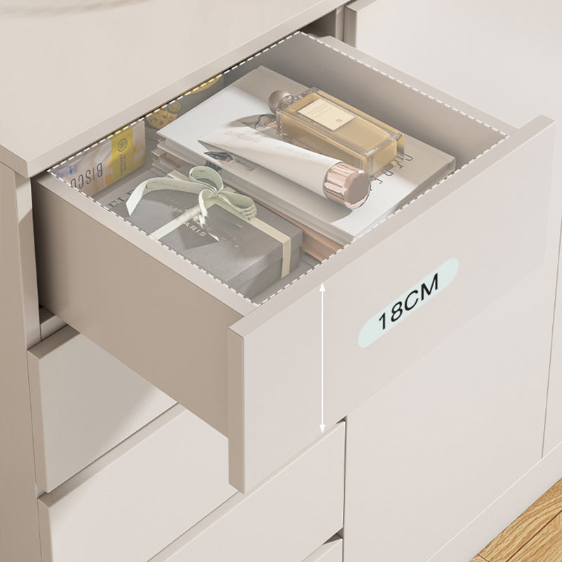 Modern Brown / White Storage Chest Dresser Wooden Combo Dresser with Drawers and Doors