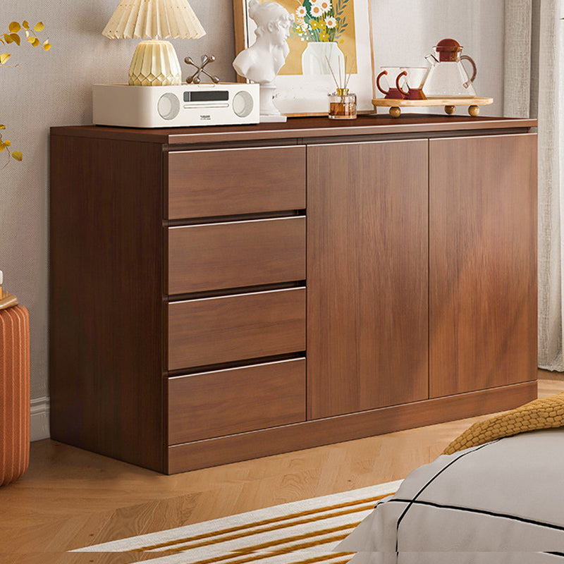 Modern Brown / White Storage Chest Dresser Wooden Combo Dresser with Drawers and Doors