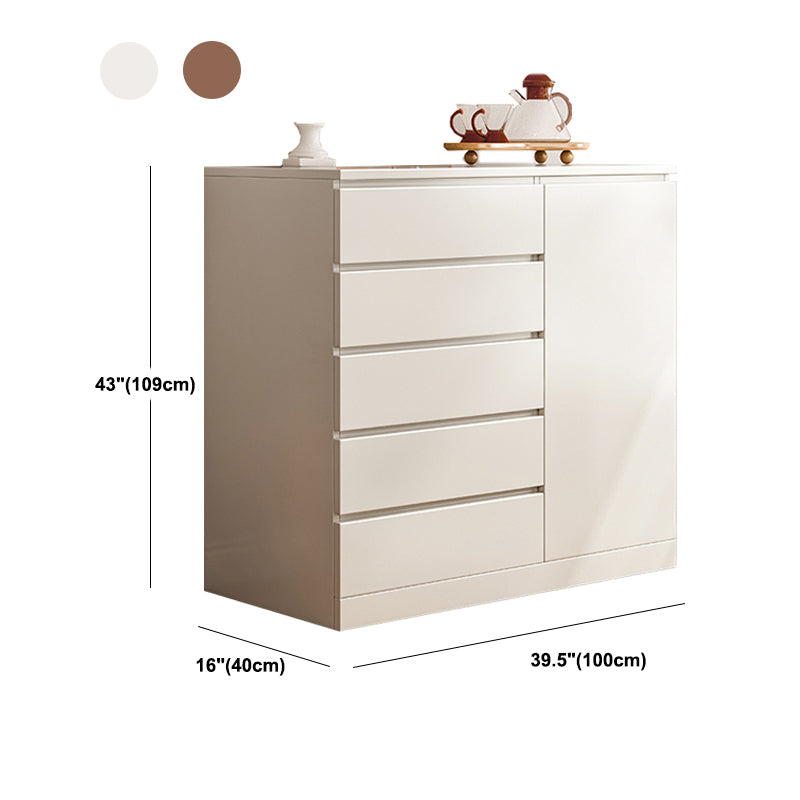 Modern Brown / White Storage Chest Dresser Wooden Combo Dresser with Drawers and Doors