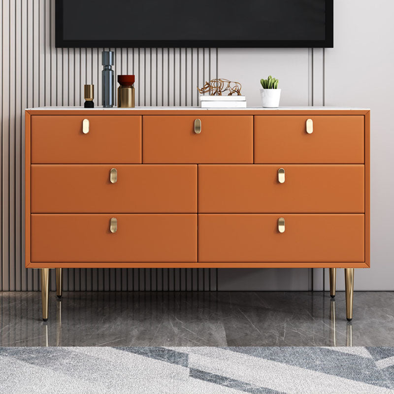 15.6-inch Width Glam Dresser Stone Storage Chest with 7 Drawers