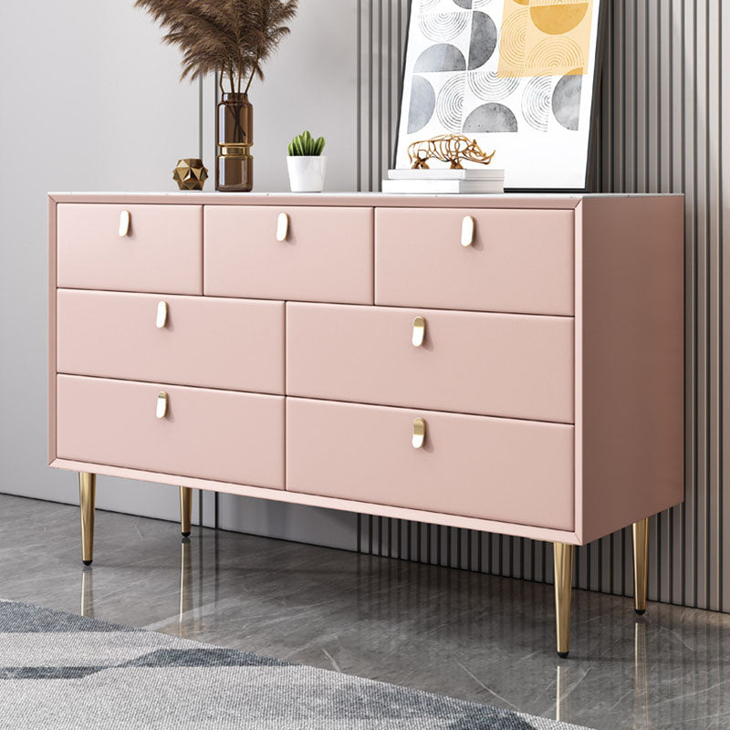 15.6-inch Width Glam Dresser Stone Storage Chest with 7 Drawers