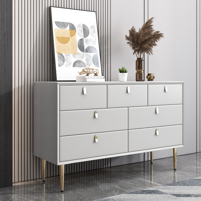 15.6-inch Width Glam Dresser Stone Storage Chest with 7 Drawers
