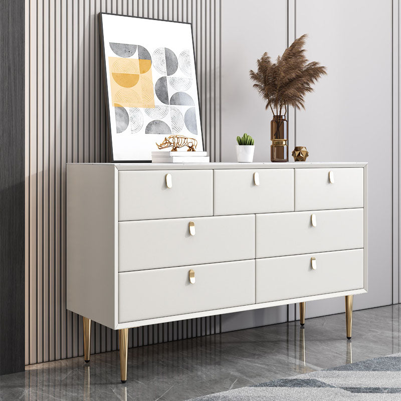 15.6-inch Width Glam Dresser Stone Storage Chest with 7 Drawers