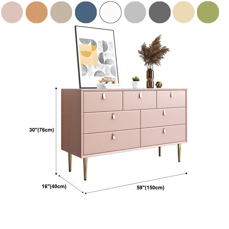 15.6-inch Width Glam Dresser Stone Storage Chest with 7 Drawers