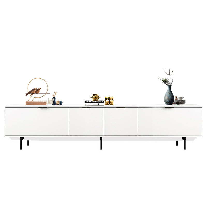 Modern Enclosed Storage TV Stand Wooden TV Cabinet with Splayed Metal Legs