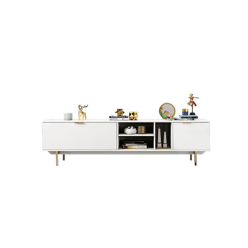Modern Enclosed Storage TV Stand Wooden TV Cabinet with Splayed Metal Legs