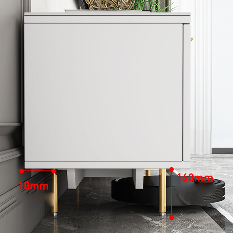 Modern Enclosed Storage TV Stand Wooden TV Cabinet with Splayed Metal Legs