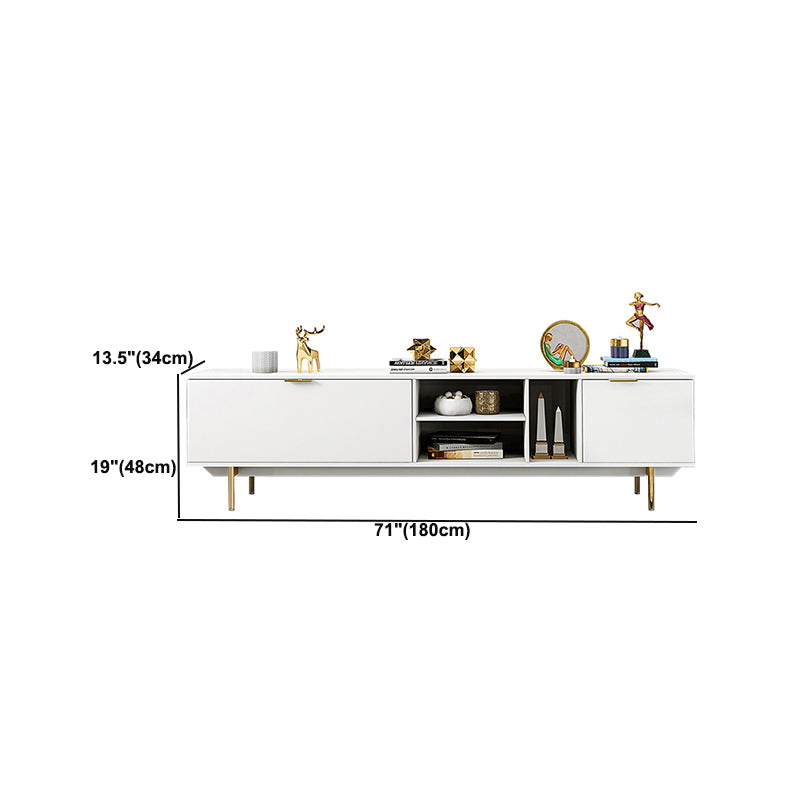 Modern Enclosed Storage TV Stand Wooden TV Cabinet with Splayed Metal Legs