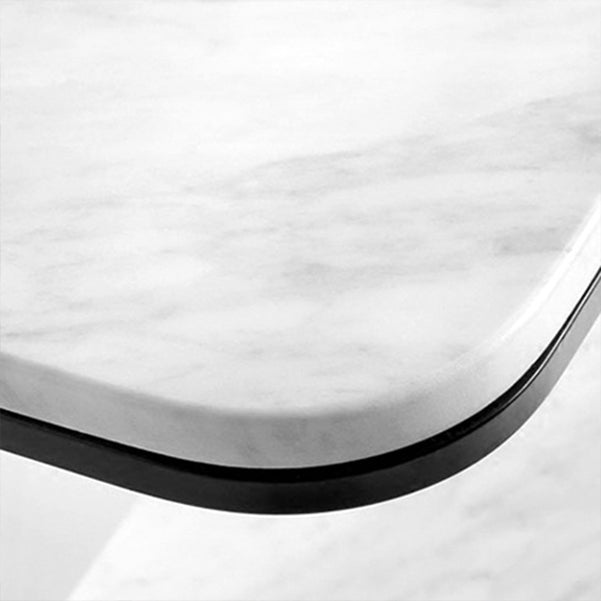 Modern Marble Console Table 12" W Rectangle 1-shelf Accent Table for Hall