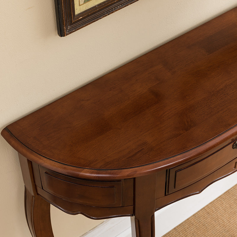 Solid Wood Console Table 13" W Mid-Century Modern Storage Console