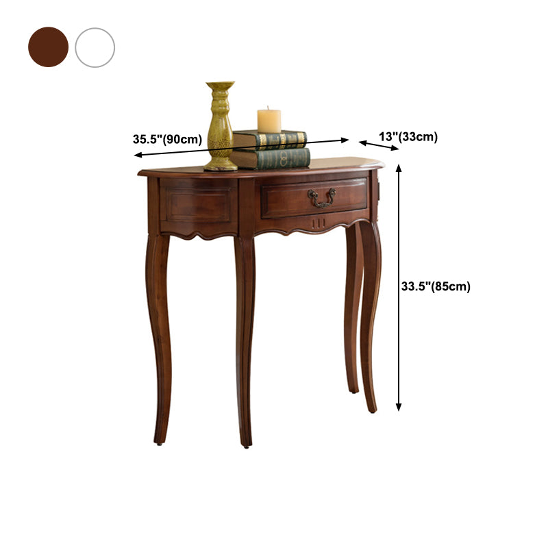Solid Wood Console Table 13" W Mid-Century Modern Storage Console