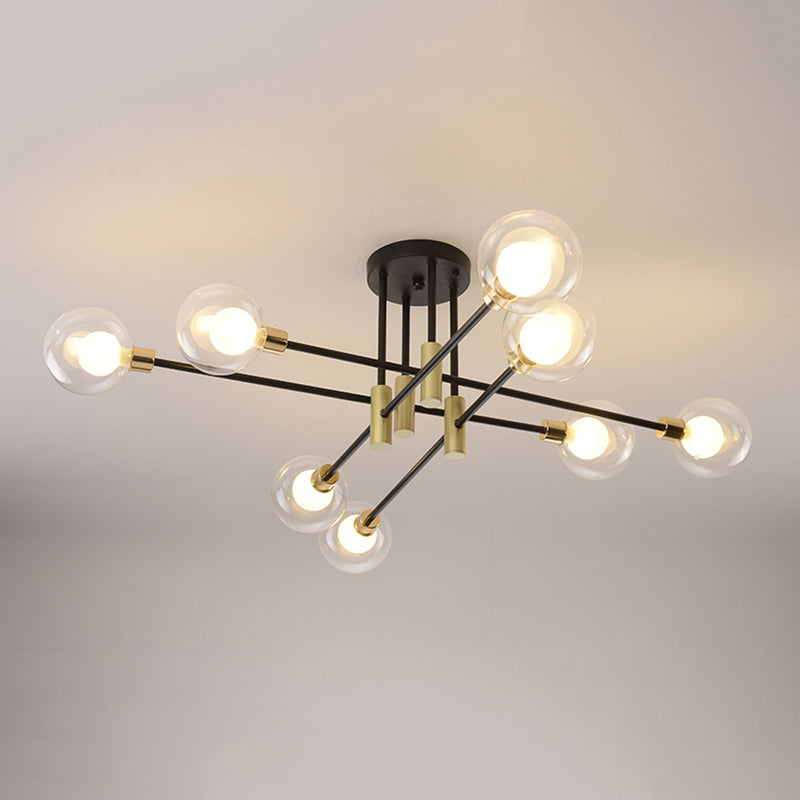 Glass Sputnik Shape Flush Ceiling Light Modern Multi Lights Flush Light Fixtures