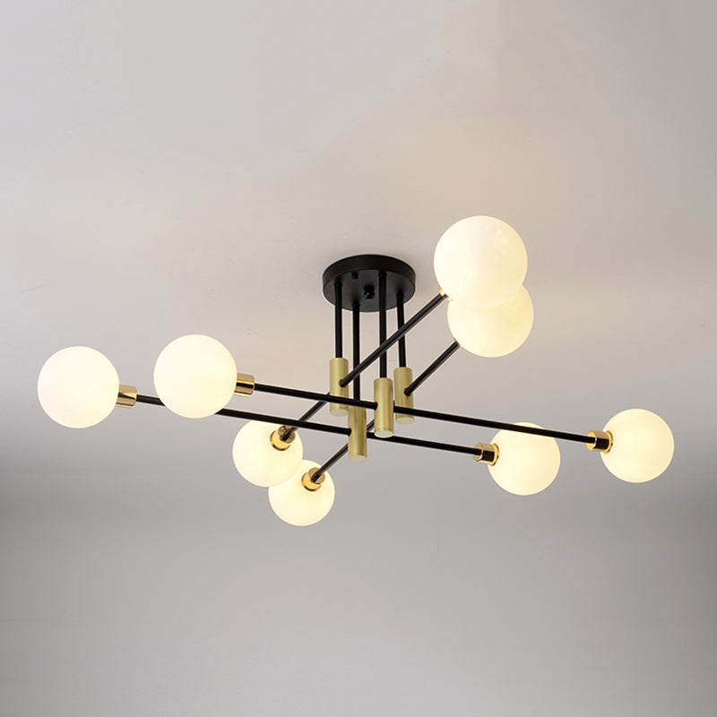 Glass Sputnik Shape Flush Ceiling Light Modern Multi Lights Flush Light Fixtures