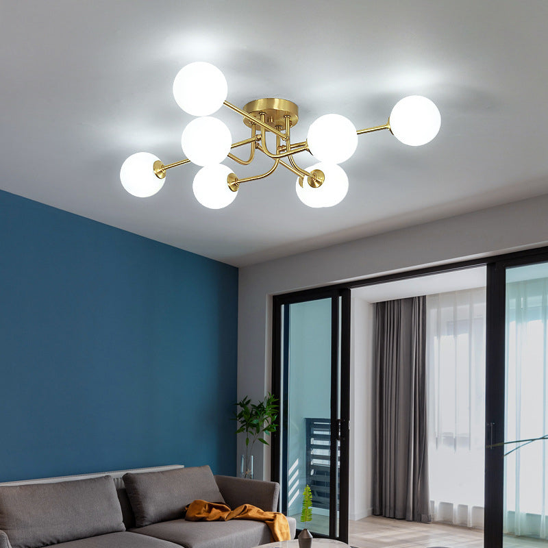 Ball Shape Glass Flush Ceiling Light Modern Multi Lights Flush Light Fixtures