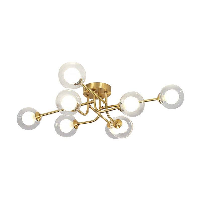 Ball Shape Glass Flush Ceiling Light Modern Multi Lights Flush Light Fixtures