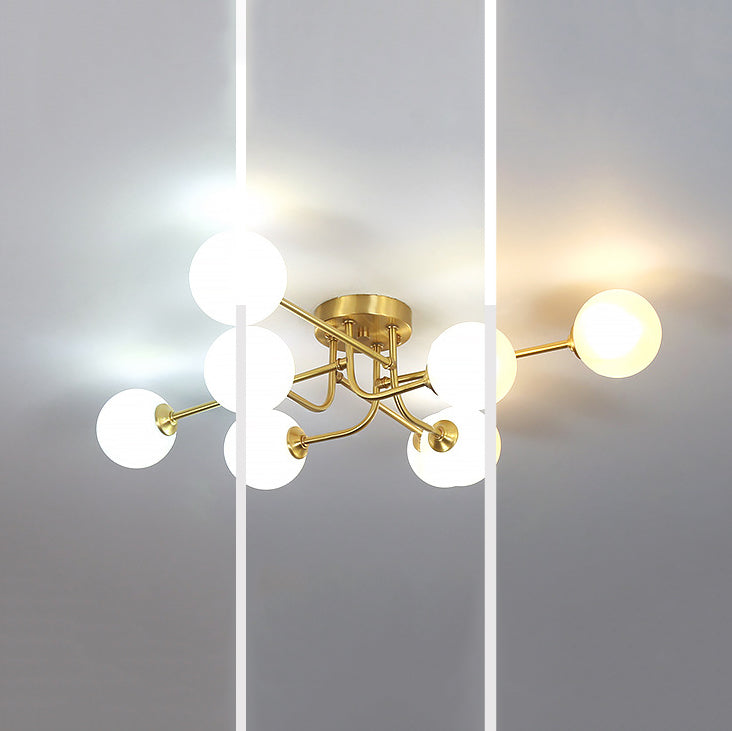 Ball Shape Glass Flush Ceiling Light Modern Multi Lights Flush Light Fixtures