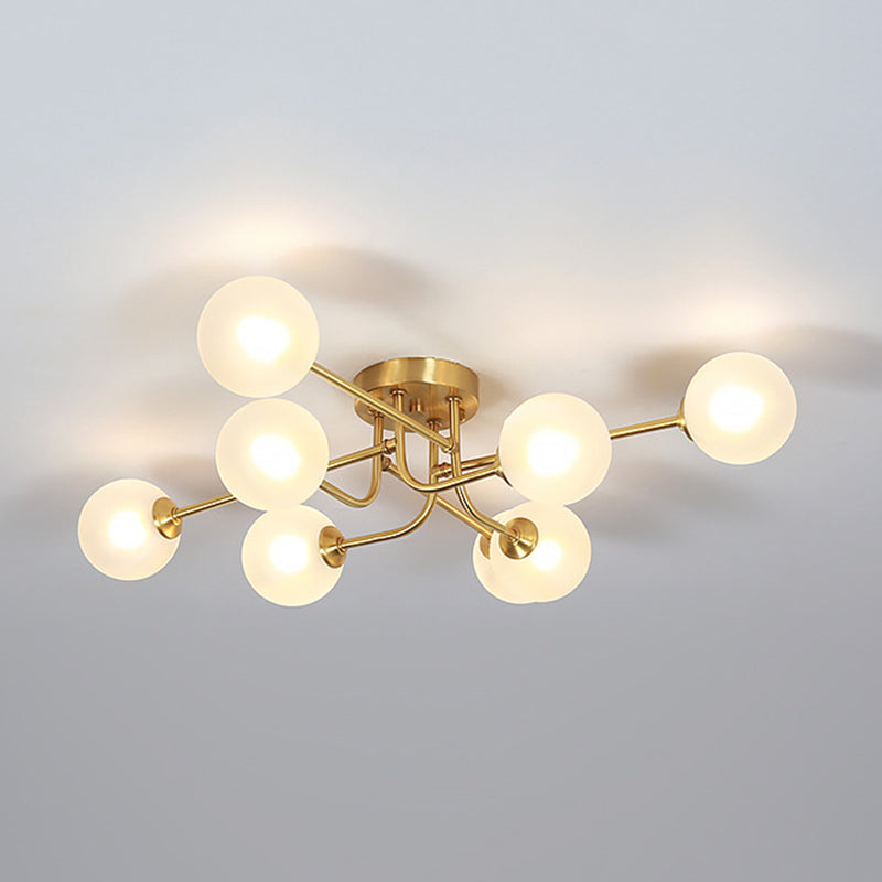 Ball Shape Glass Flush Ceiling Light Modern Multi Lights Flush Light Fixtures