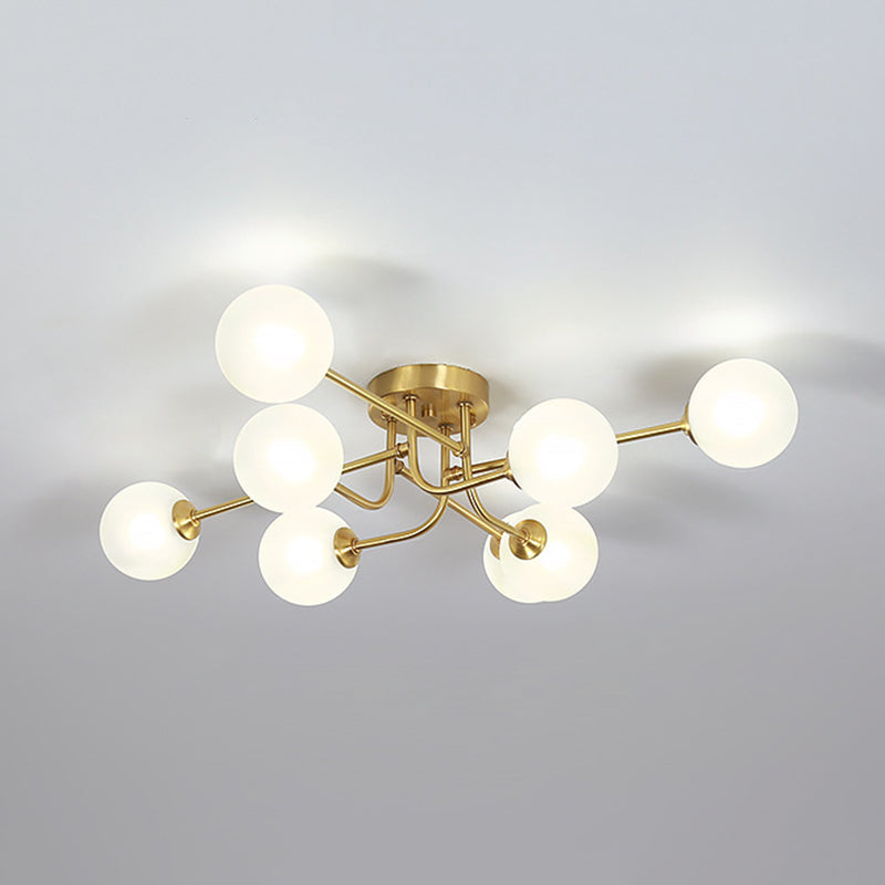 Ball Shape Glass Flush Ceiling Light Modern Multi Lights Flush Light Fixtures