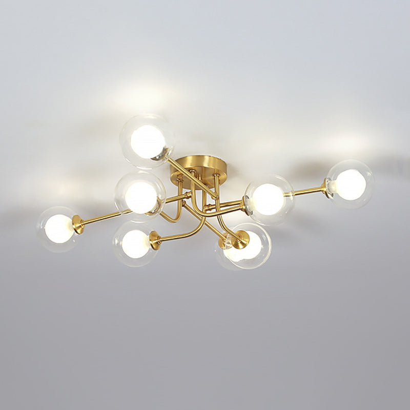 Ball Shape Glass Flush Ceiling Light Modern Multi Lights Flush Light Fixtures