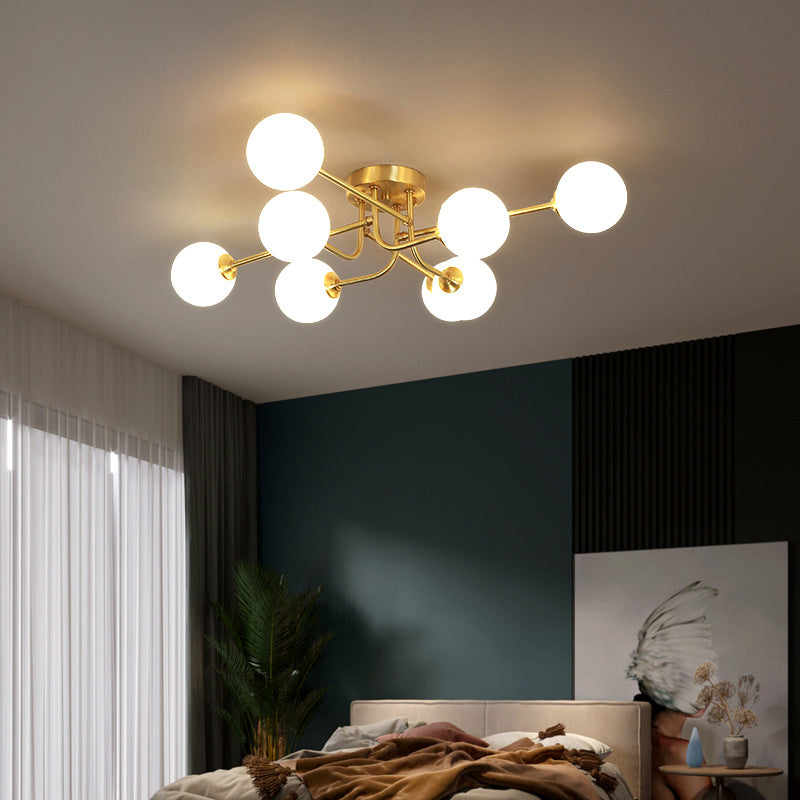 Ball Shape Glass Flush Ceiling Light Modern Multi Lights Flush Light Fixtures