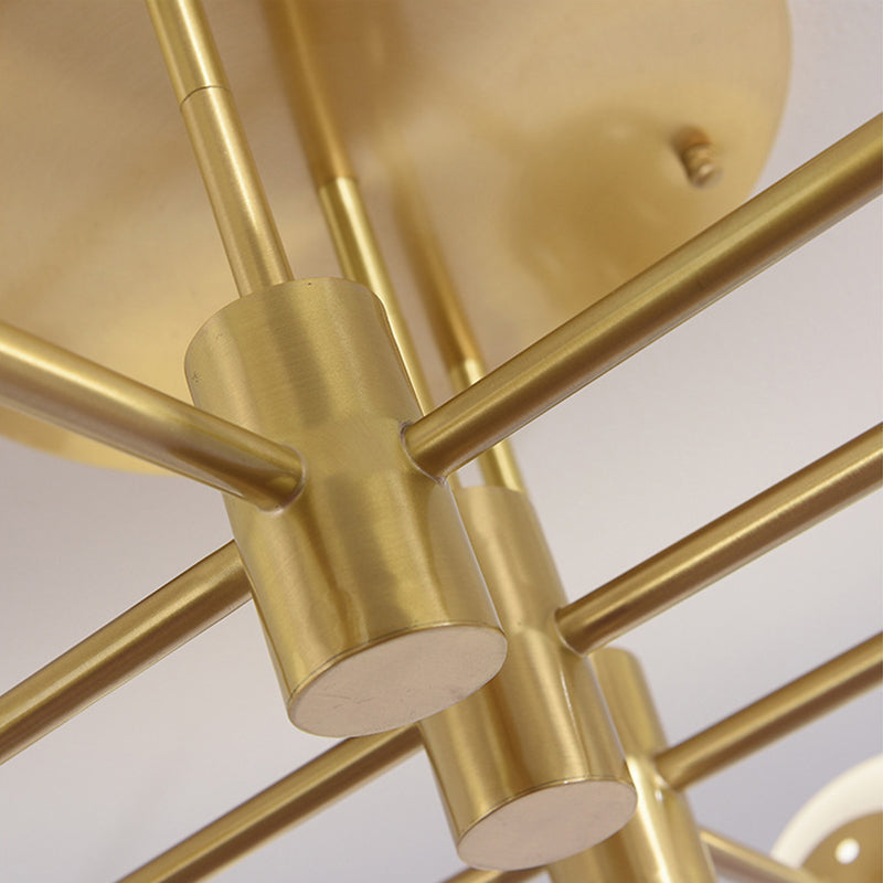 Glass Sputnik Shape Flush Ceiling Light Modern Multi Lights Flush Light Fixtures in Gold