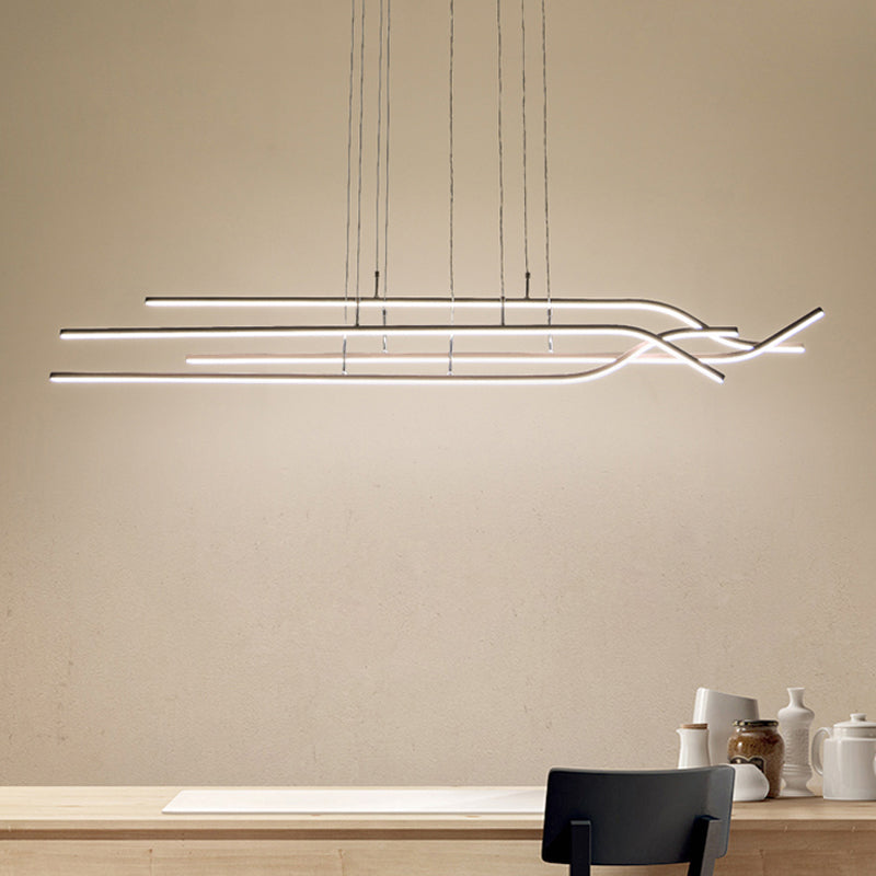 39 "/47" Lampella semplice lampadario a strisce acriliche a led sala da pranzo a soffitto a soffitto in luce calda/bianca/naturale