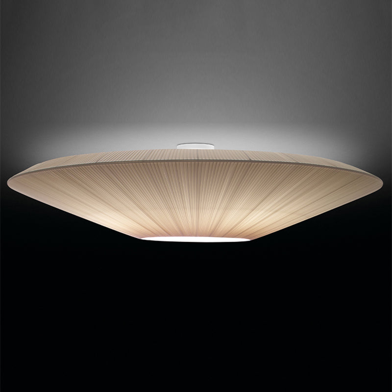 Fabric Geometric Flush Ceiling Light Modern 1 Light Flush Light Fixtures in White