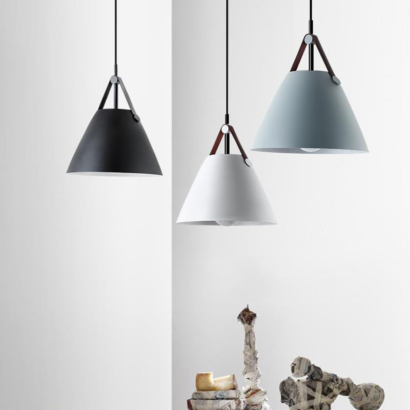 Metal Cone Hanging Lamp Contemporary Ceiling Light for Bedroom