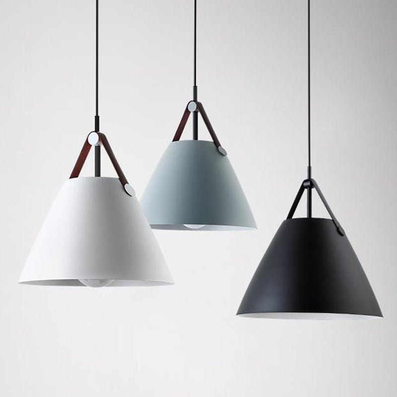 Metal Cone Hanging Lamp Contemporary Ceiling Light for Bedroom