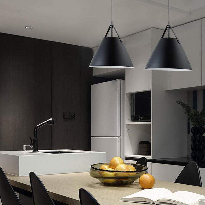 Metal Cone Hanging Lamp Contemporary Ceiling Light for Bedroom