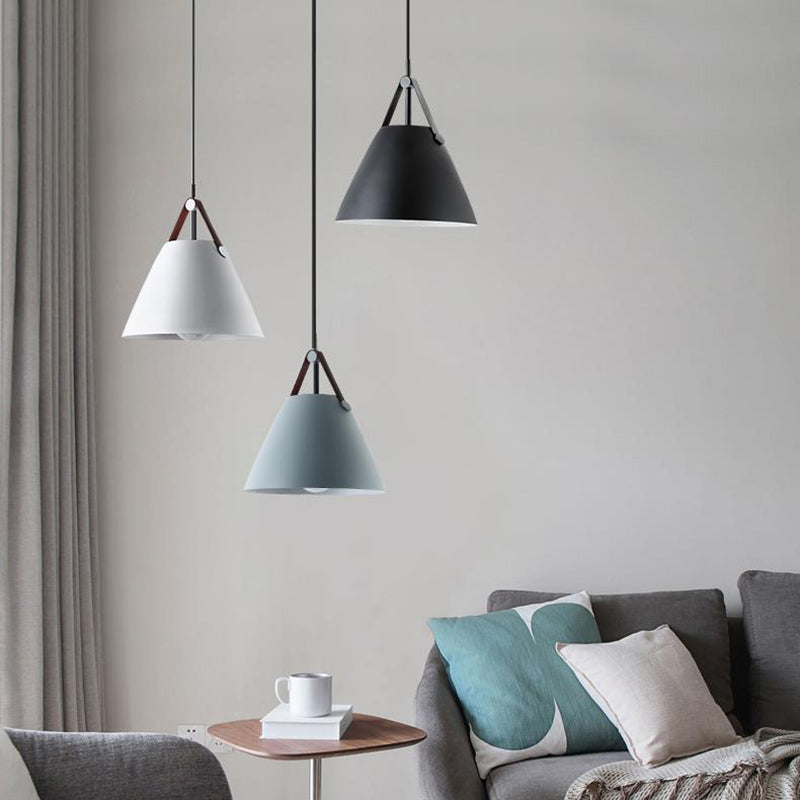 Metal Cone Hanging Lamp Contemporary Ceiling Light for Bedroom