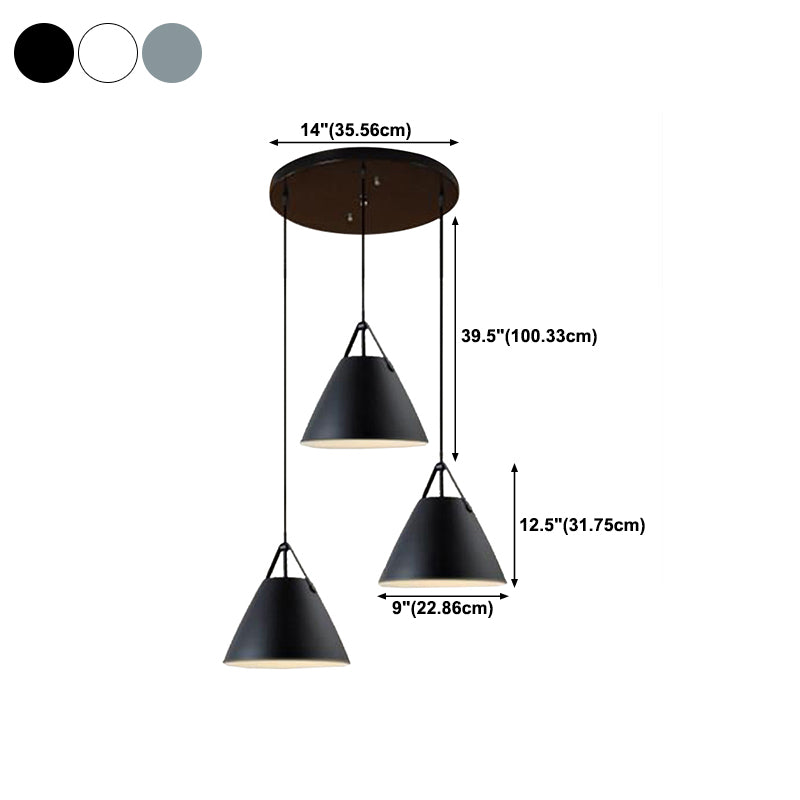 Metal Cone Hanging Lamp Contemporary Ceiling Light for Bedroom