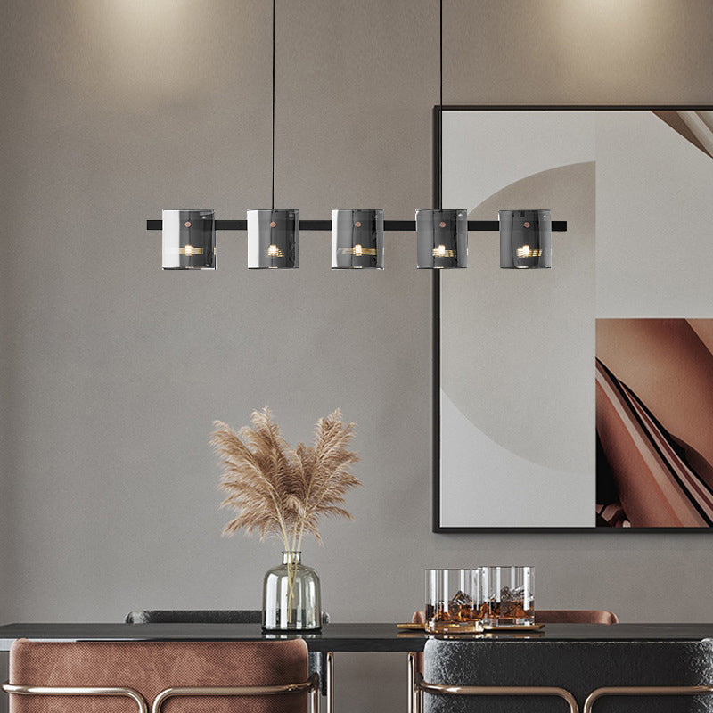 Glass Island Pendant Modern Style Island Light Fixtures for Living Room