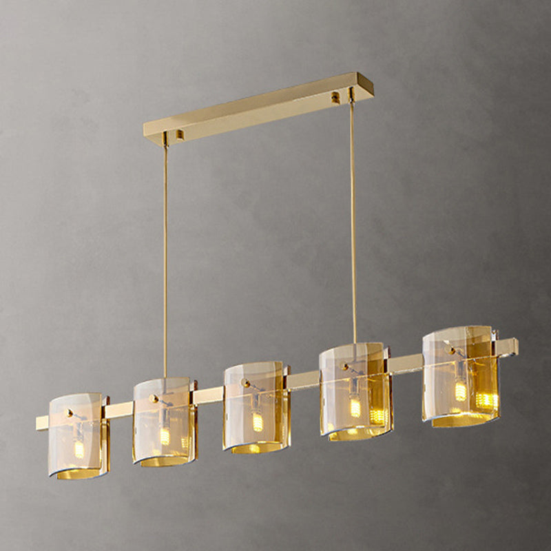 Glass Island Pendant Modern Style Island Light Fixtures for Living Room