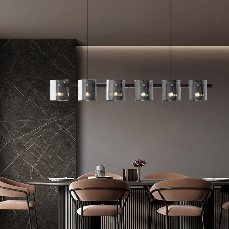 Glass Island Pendant Modern Style Island Light Fixtures for Living Room