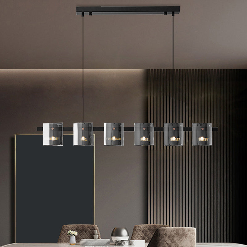 Glass Island Pendant Modern Style Island Light Fixtures for Living Room