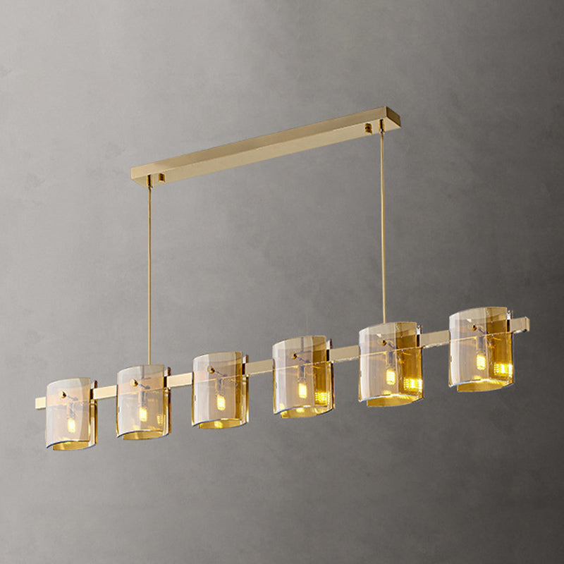 Glass Island Pendant Modern Style Island Light Fixtures for Living Room