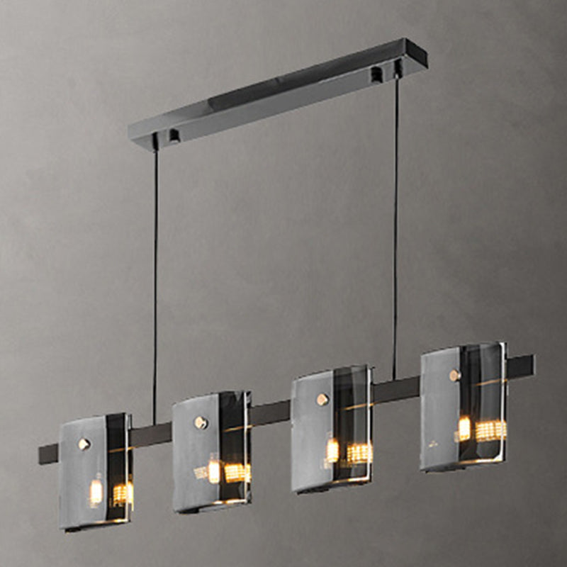 Glass Island Pendant Modern Style Island Light Fixtures for Living Room
