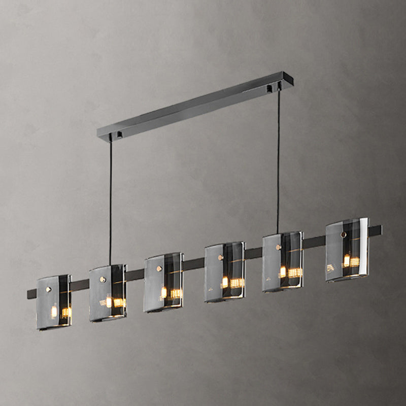 Glass Island Pendant Modern Style Island Light Fixtures for Living Room