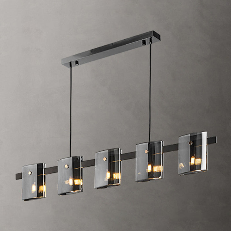 Glass Island Pendant Modern Style Island Light Fixtures for Living Room