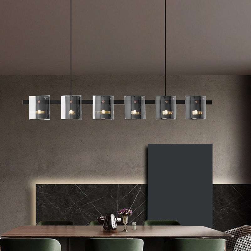 Glass Island Pendant Modern Style Island Light Fixtures for Living Room
