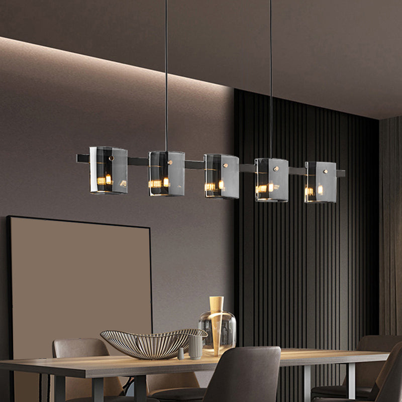 Glass Island Pendant Modern Style Island Light Fixtures for Living Room
