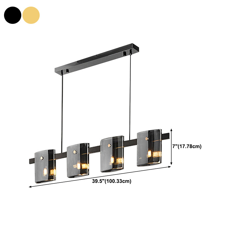Glass Island Pendant Modern Style Island Light Fixtures for Living Room