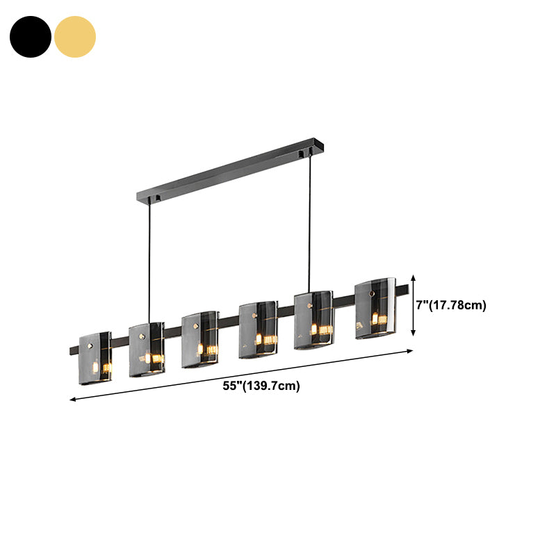 Glass Island Pendant Modern Style Island Light Fixtures for Living Room