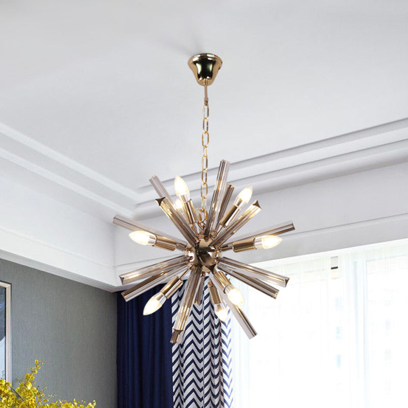 Modernismo Starburst lampadario a sospensione Crystal Crystal Crystal 9/16 Luce a soffitto appeso in grigio