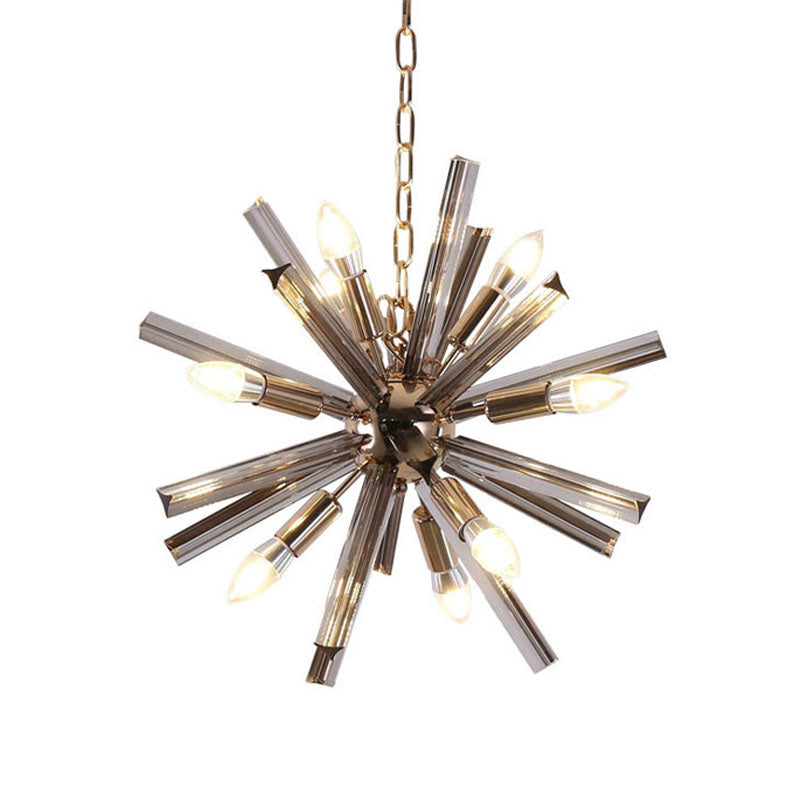 Modernismo Starburst lampadario a sospensione Crystal Crystal Crystal 9/16 Luce a soffitto appeso in grigio